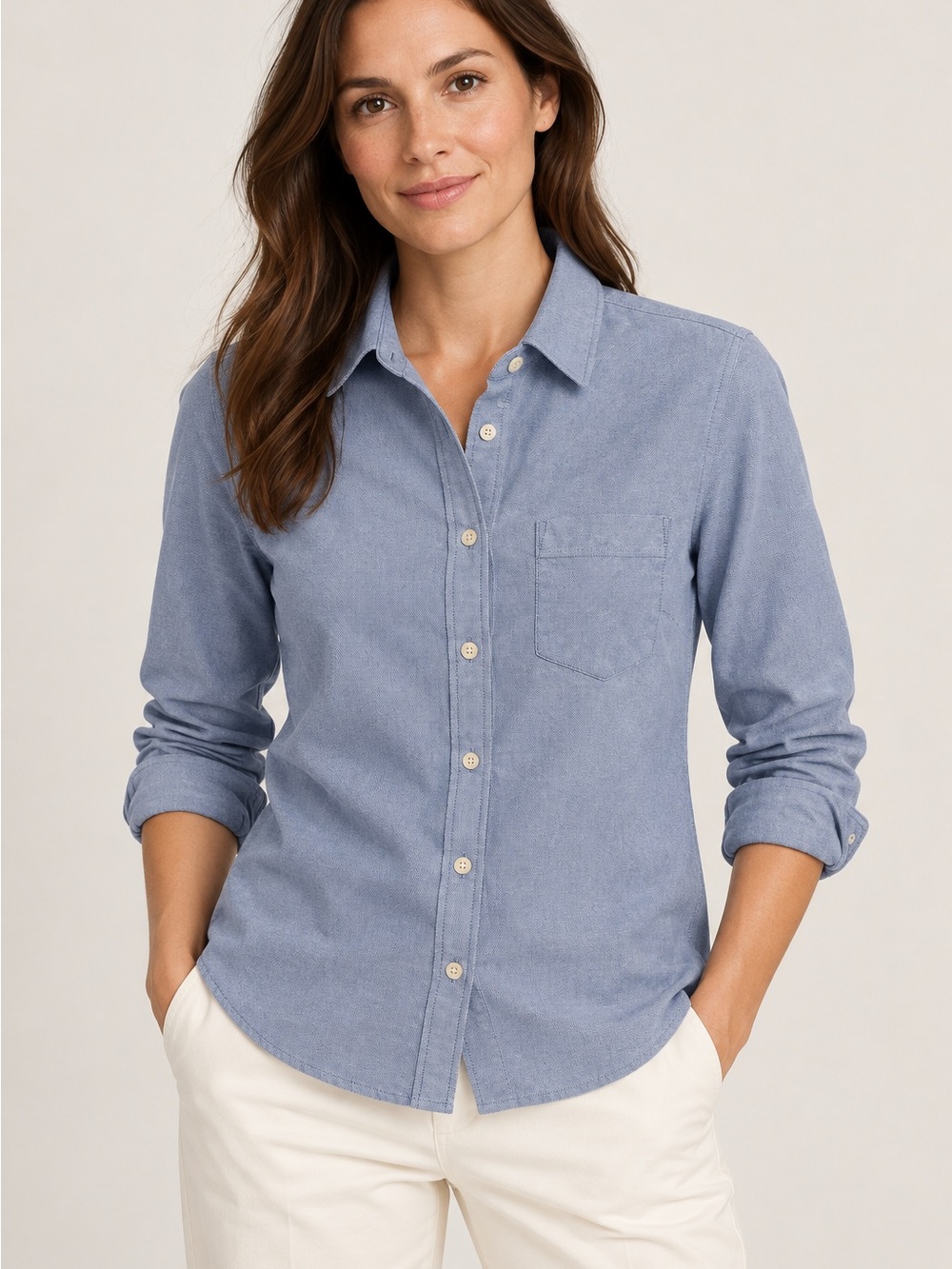 J.Crew Factory Light Blue Cotton Oxford Button-Up Shirt XS